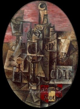  1912 Oil Painting - Nature morte espagnole 1912 Cubist